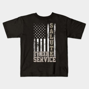 US Army T-Shirt Salute Their Service - Army Veteran Gift Kids T-Shirt